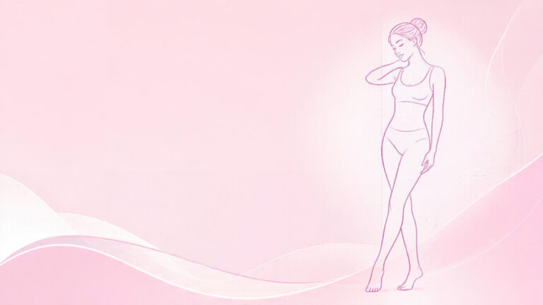 Line illustration of a woman shown head to toe, for an article on what full body laser hair removal costs